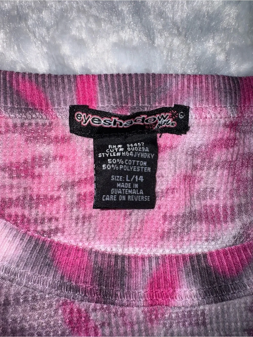 Eyeshadow Y2K Pink and Purple Short Sleeve Knit Top